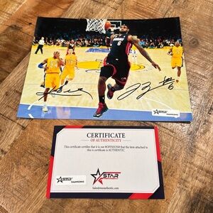 Lebron  James and Kobe Bryant autographed 8x10 photo picture lakers
